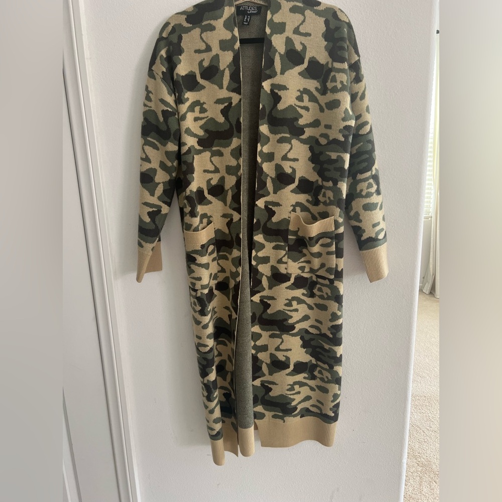 Attitudes by Renee Camouflage Open Cardigan - Picture 3 of 14